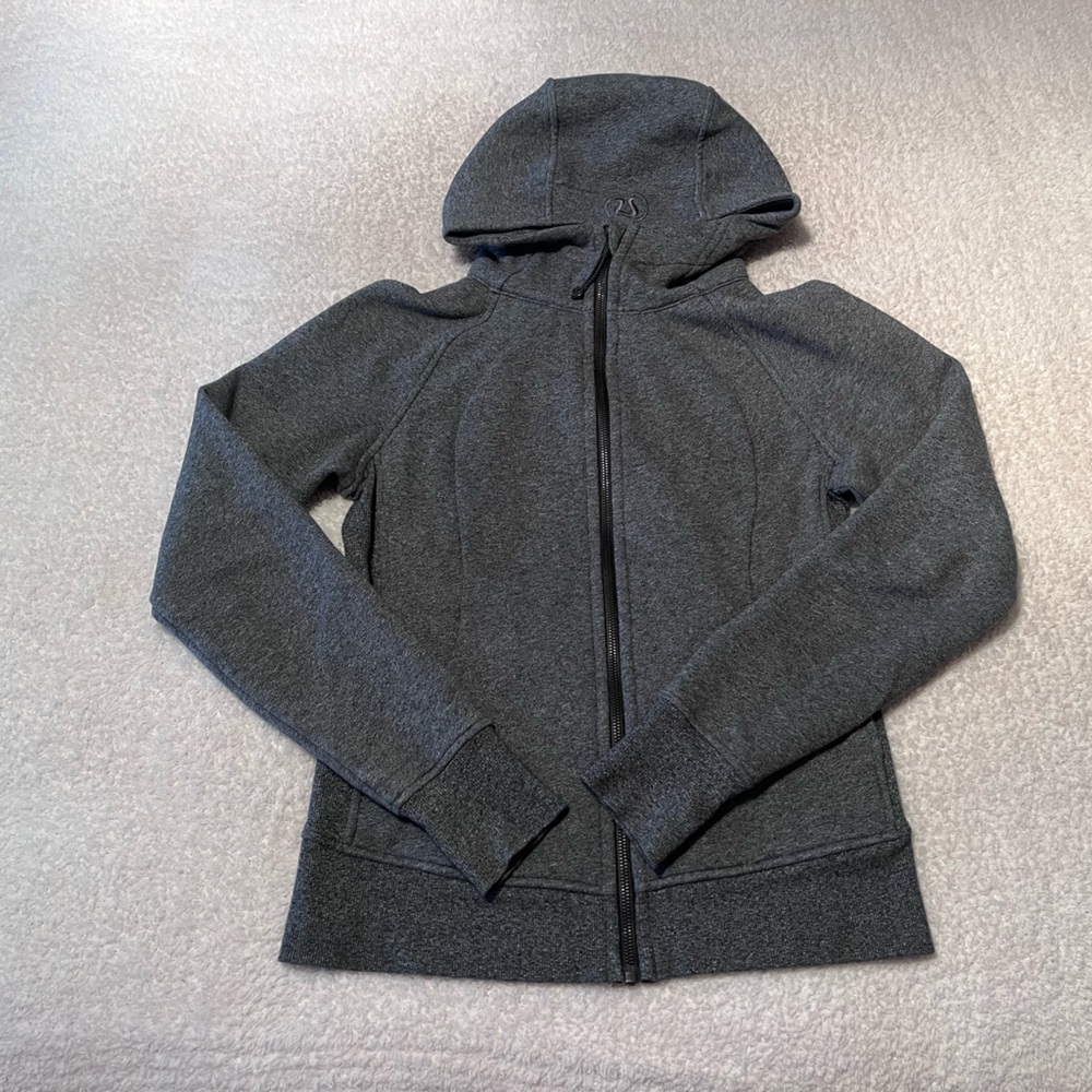 Lululemon Scuba hoodie. Heathered black